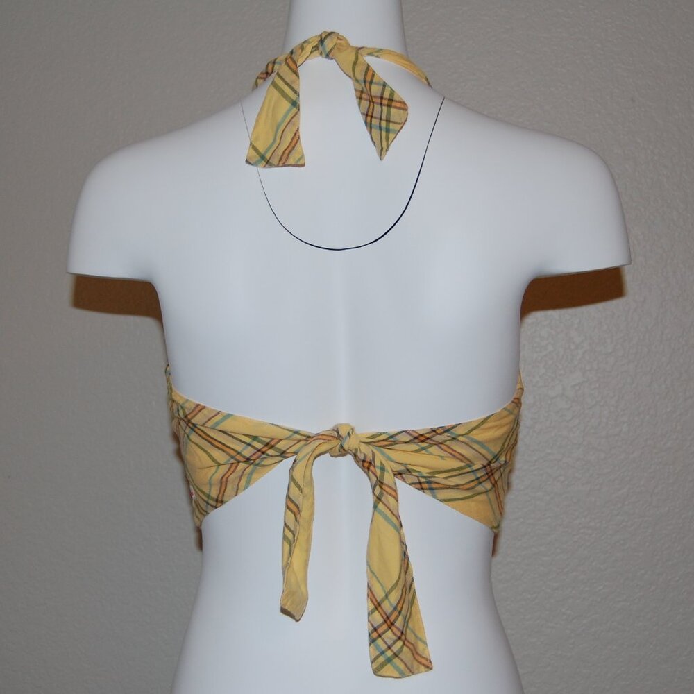 NWOT Abercrombie & Fitch, Yellow Plaid Tieback Halter Top, Women Size S - Picture 7 of 11